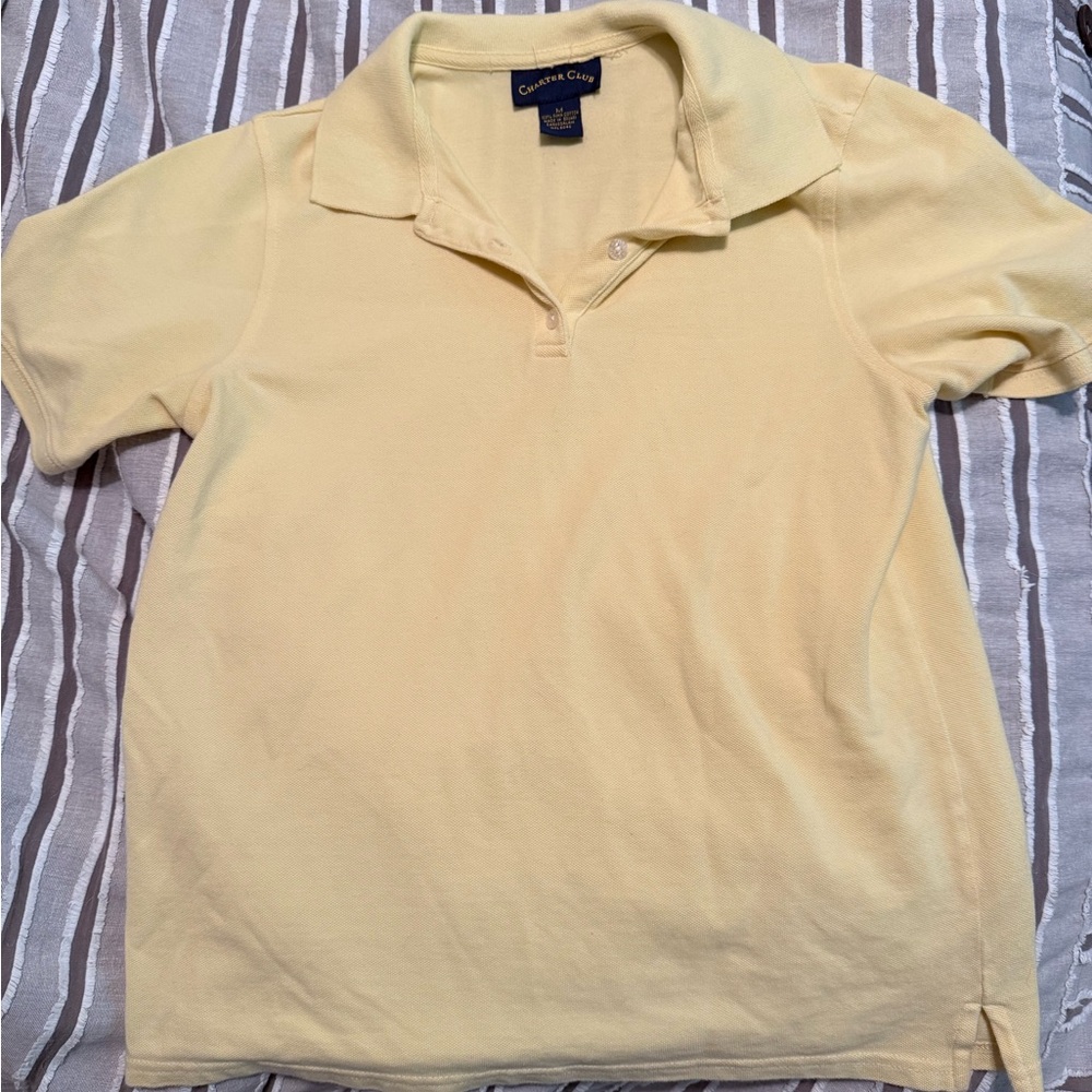 Charter Club Cream Polo Shirt